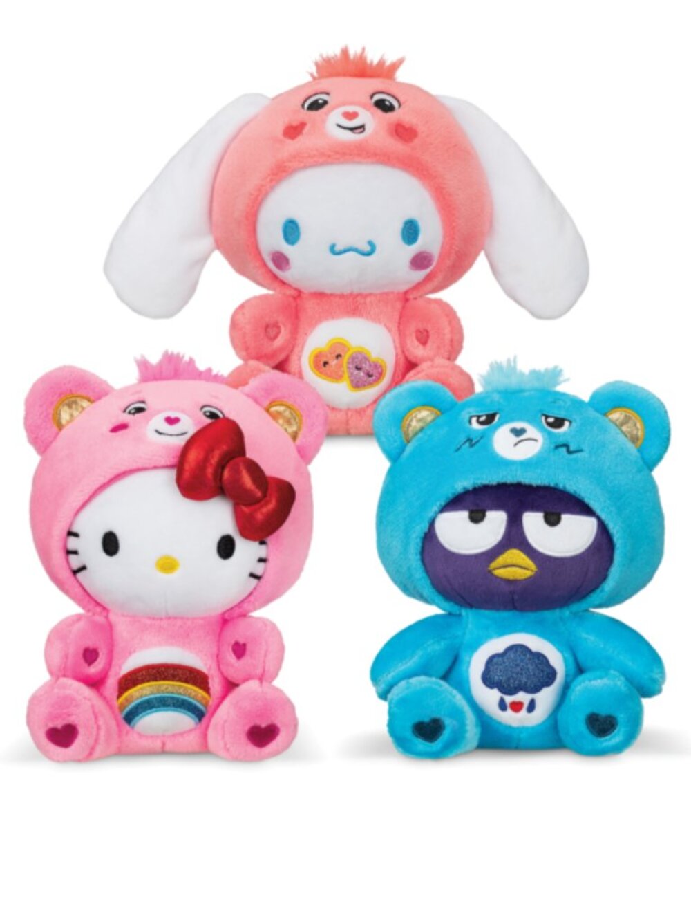 Sanrio Hello Kitty and Friends x Care Bears Plush Trio